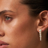  Seven White Pearl Drop Earrings