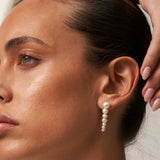 Seven White Pearl Drop Earrings