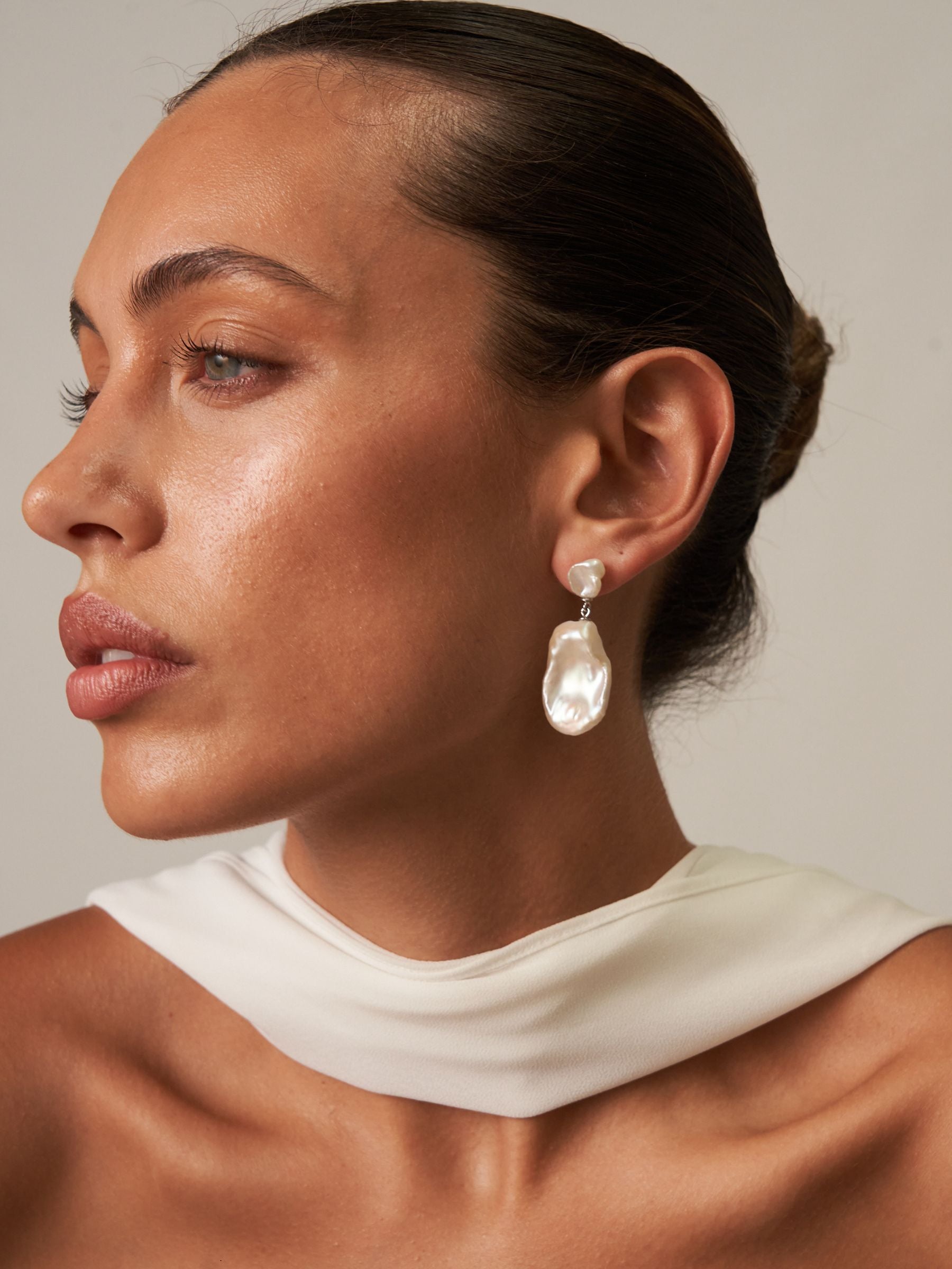 Large Baroque Pearl Drop Earrings