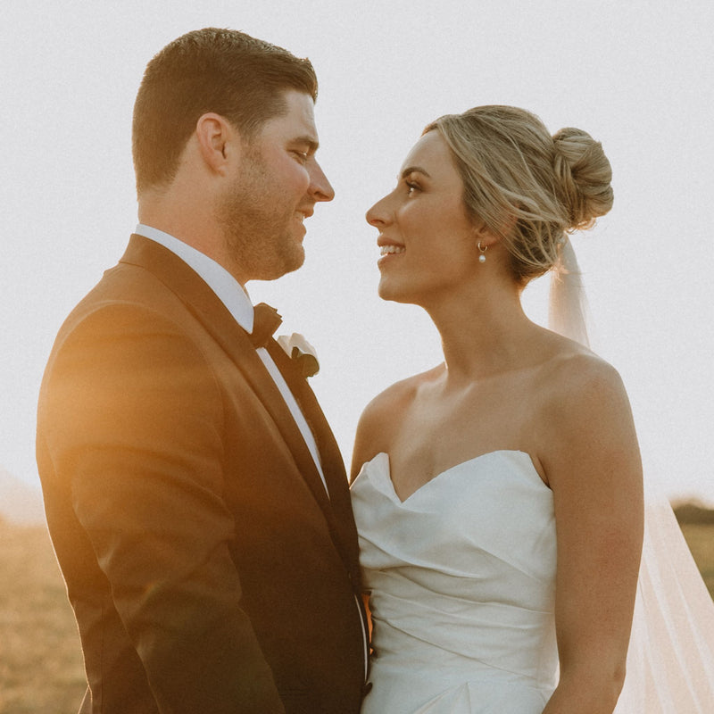 Gold Pearl Hoops Bridal