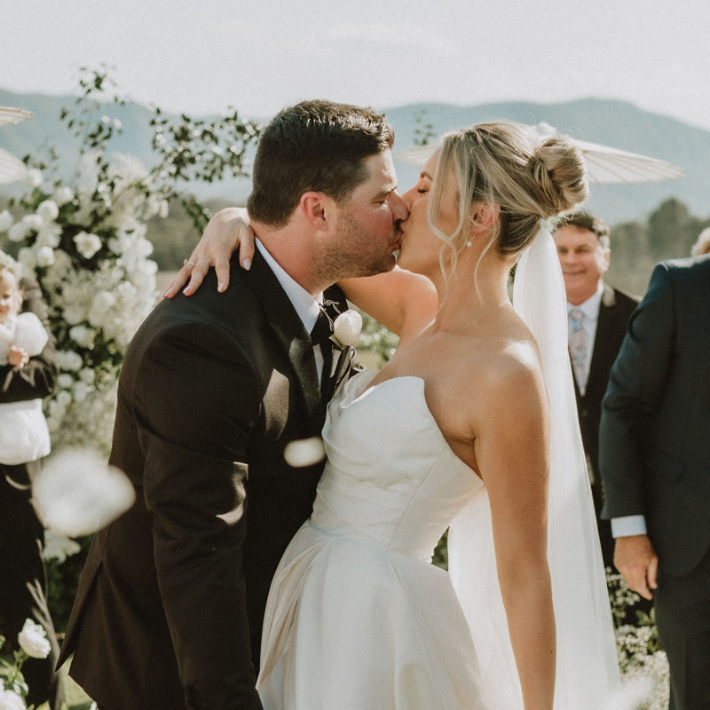 Gold Pearl Hoops Bridal