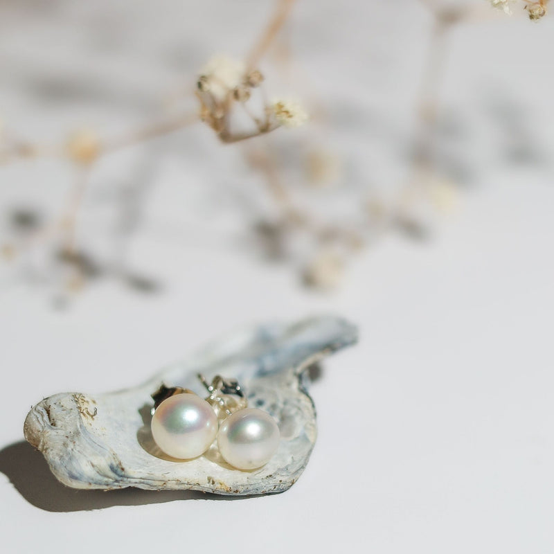 White Pearl Studs