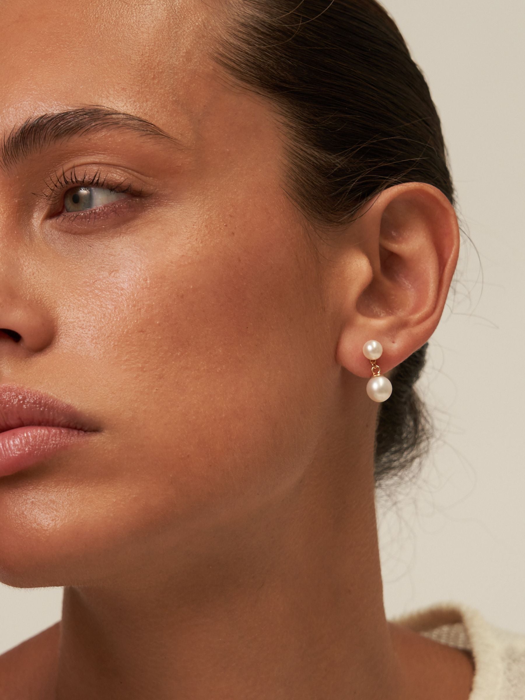 Two Pearl Drop Earrings