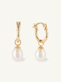 Small Pearl Hoop Earrings