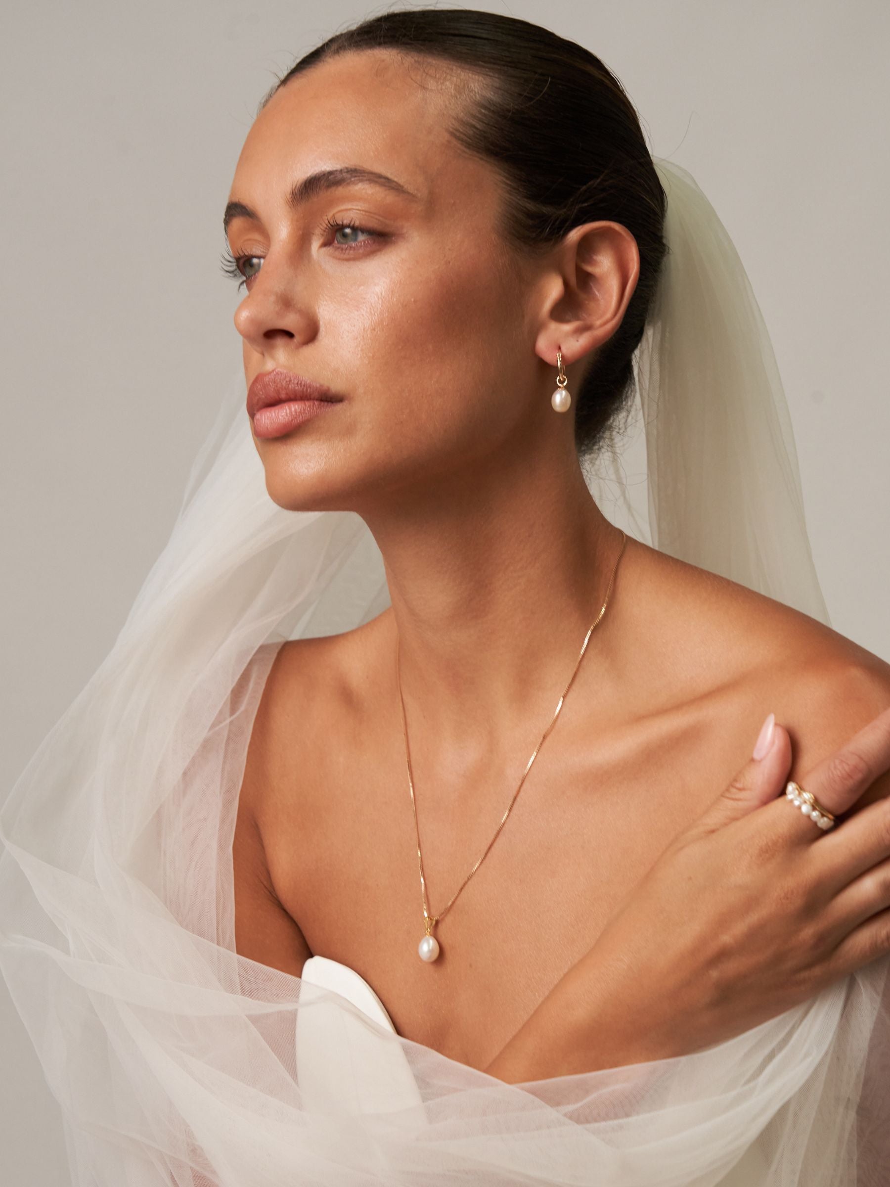 Small Pearl Hoop Earrings