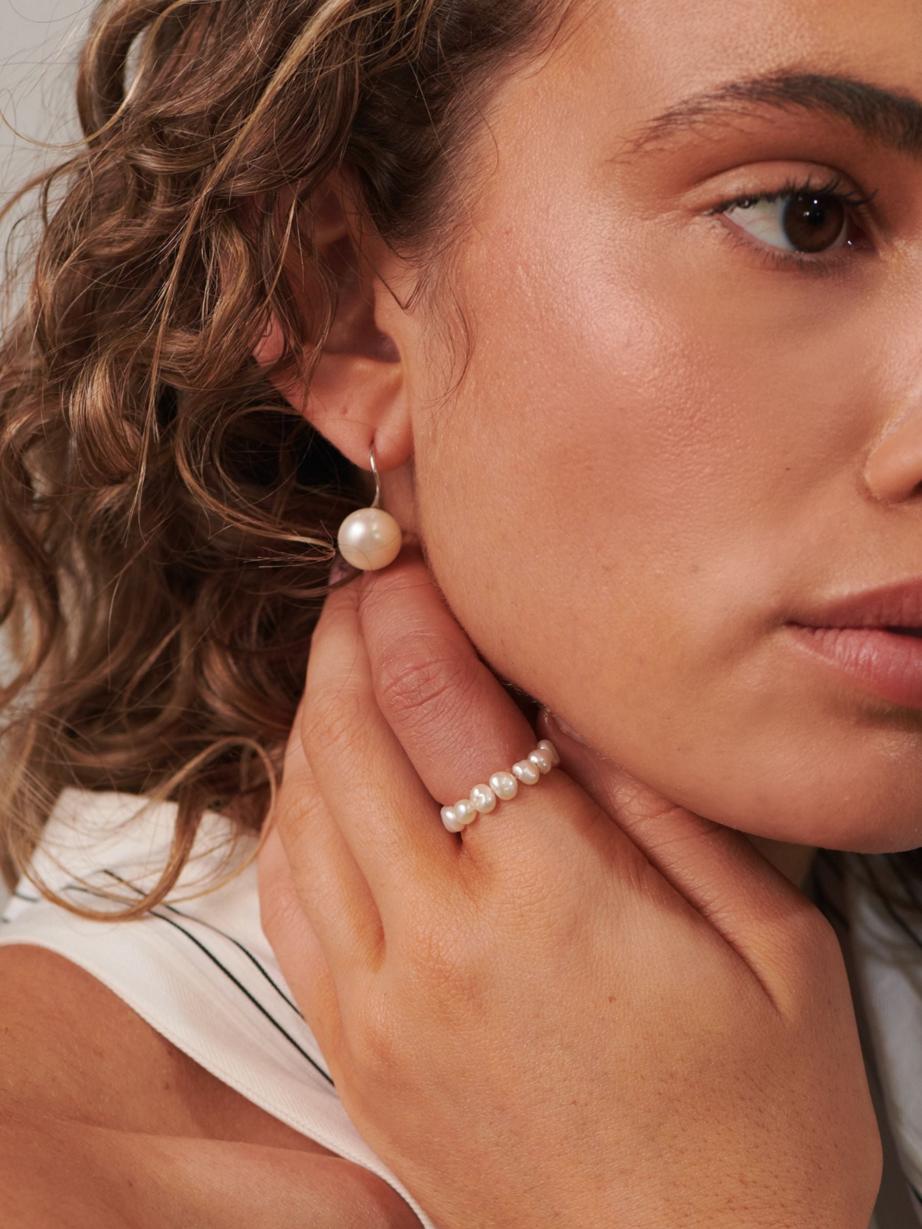 White Baroque Pearl Ring