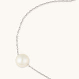 Single Pearl Silver Adjustable Bracelet