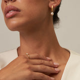 Round Frosted Pearl Hoop Earrings