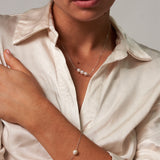 Single Pearl Silver Adjustable Bracelet