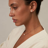 Single Pearl Choker Necklace in Silver