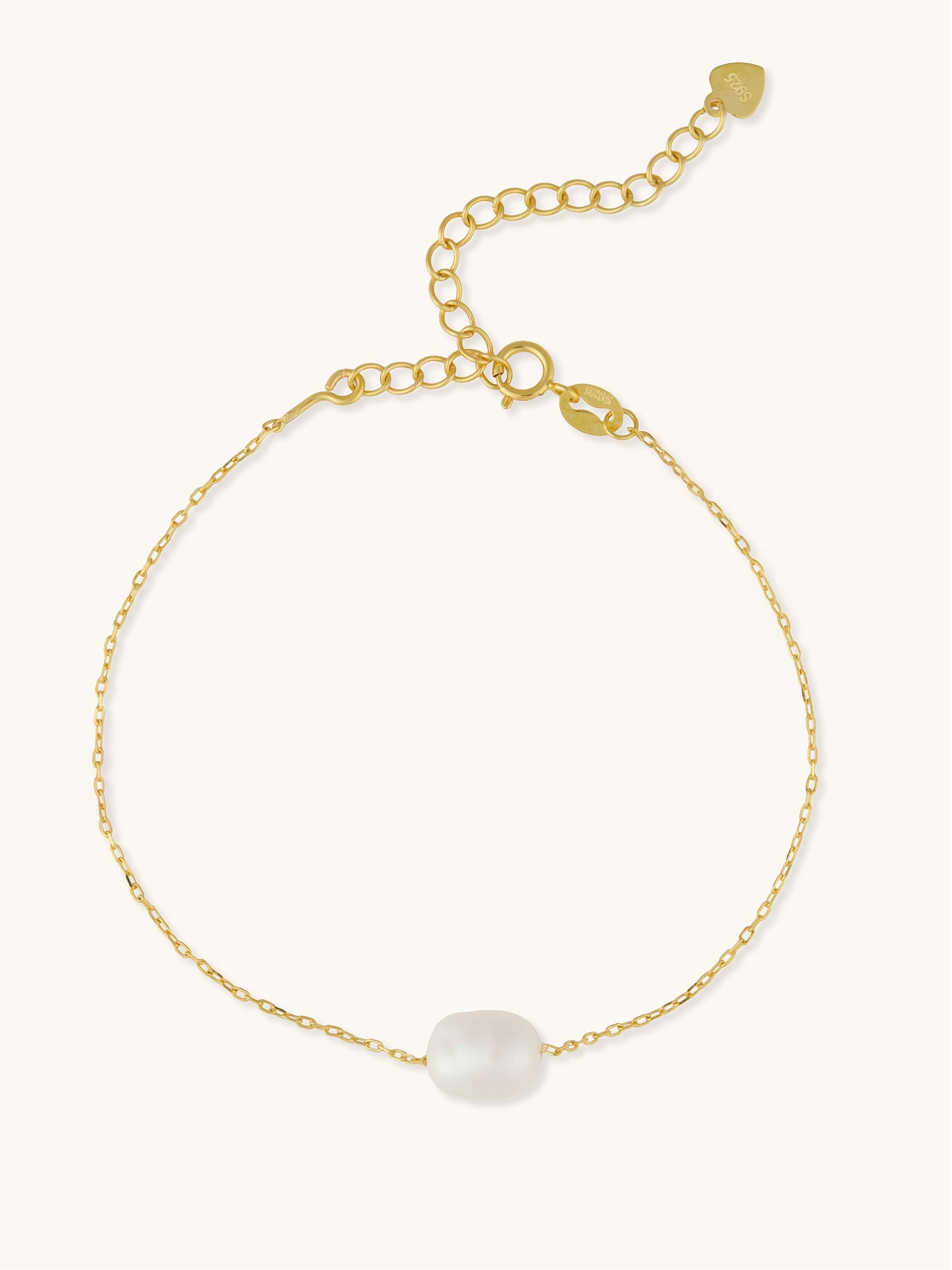 Single Pearl Bracelet Gold