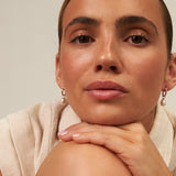 Small Rose Gold Pearl Drop Hoop Earrings