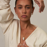 Chunky Midi Pearl Hoop Earrings