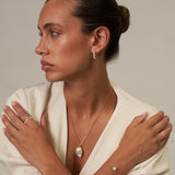 Chunky Midi Pearl Hoop Earrings