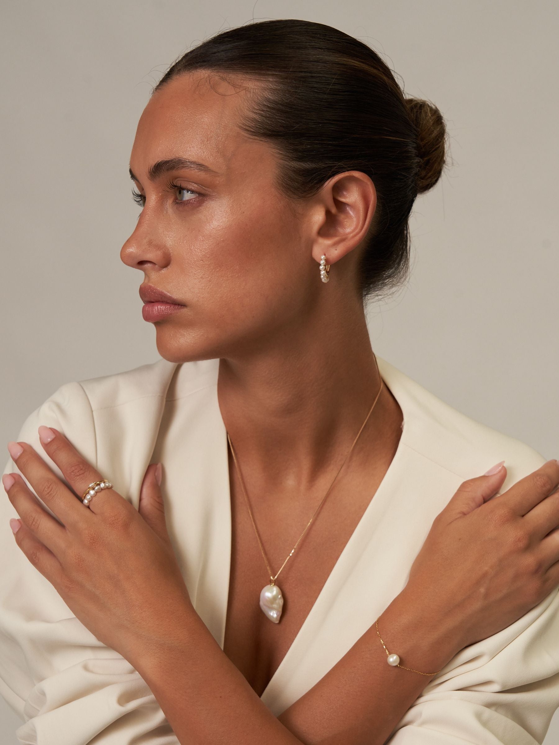 Large Fireball Keshi Pearl Necklace