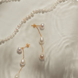Three Pearl Drop Earrings