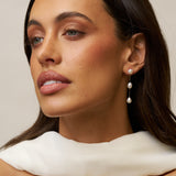 Three Pearl Drop Earrings