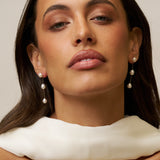 Three Pearl Drop Earrings