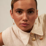 Three Pearl Hoop Earrings