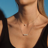 Three Pearl Pendant Necklace 