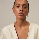 Three Pearl Small Gold Hoop Earrings