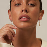 Three Pearl Small Gold Hoop Earrings