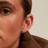 Three Pearl Stud Earrings