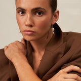 Two Pearl Gold Hoop Earrings