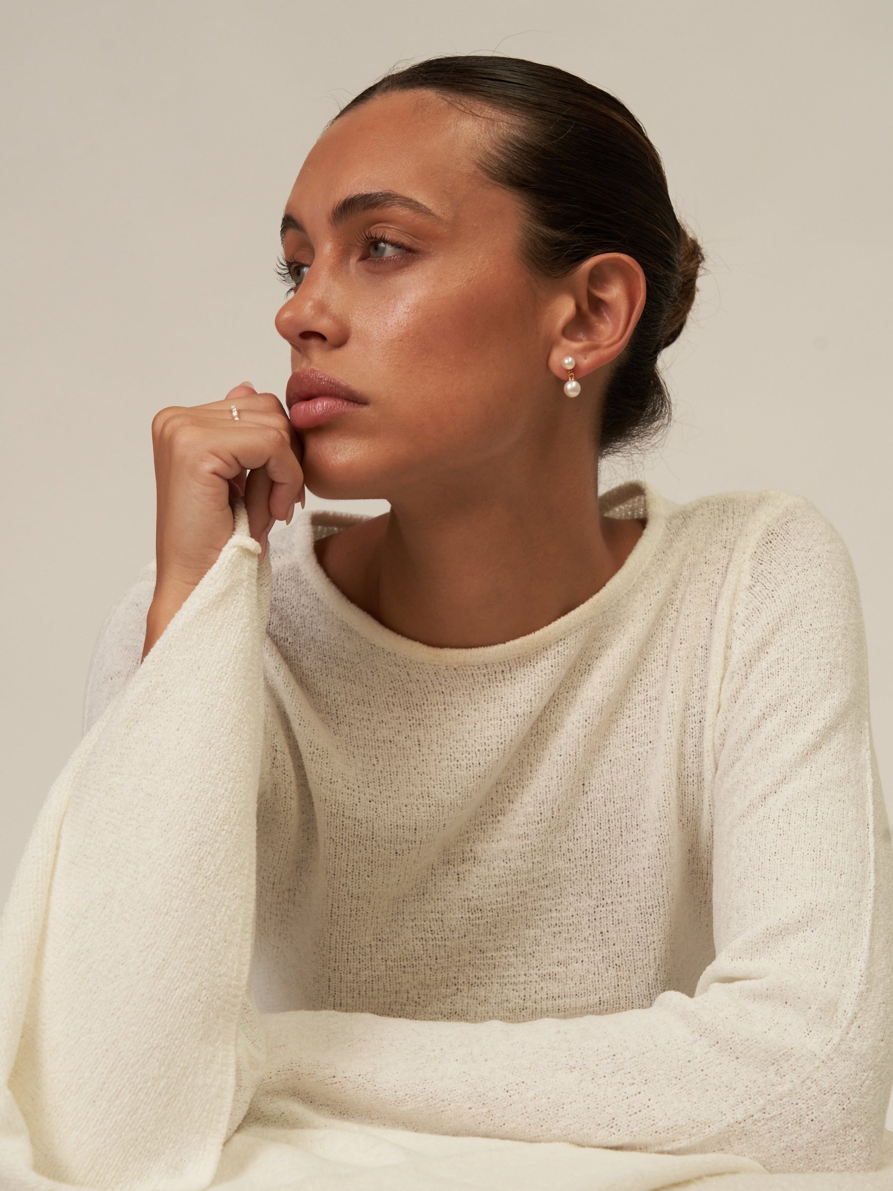 Two Pearl Drop Earrings
