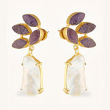 Violet | Amethyst & Baroque Pearl Earrings