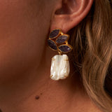 Amethyst and Pearl Drop Earrings