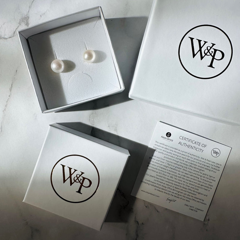 White Pearl Stud Earrings