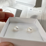White Pearl Stud Earrings