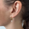 PEARL HOOP EARRINGS GOLD