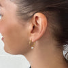 PEARL HOOP EARRINGS GOLD