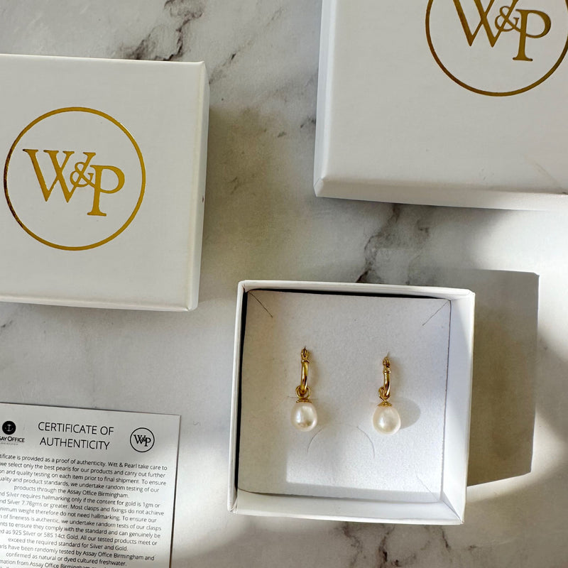 Small Pearl Hoop Earrings