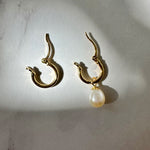 Small Pearl Hoop Earrings