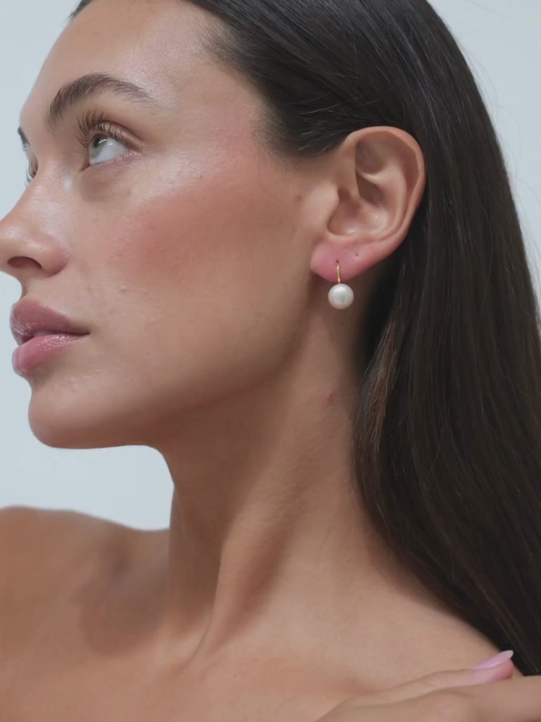 Small Pearl Drop Arch Earrings