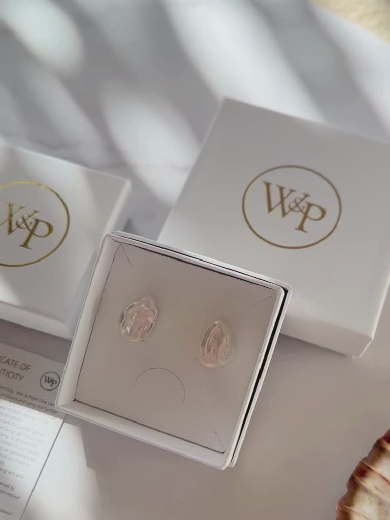 Large Baroque Pearl Stud Earrings