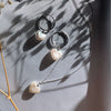 Amor | Heart Shape Pearl Hoops | Sterling Silver