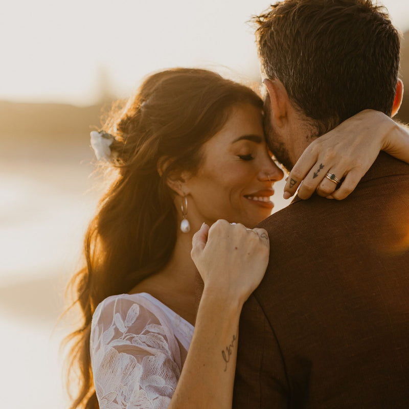 Bride in the Pearl hoops