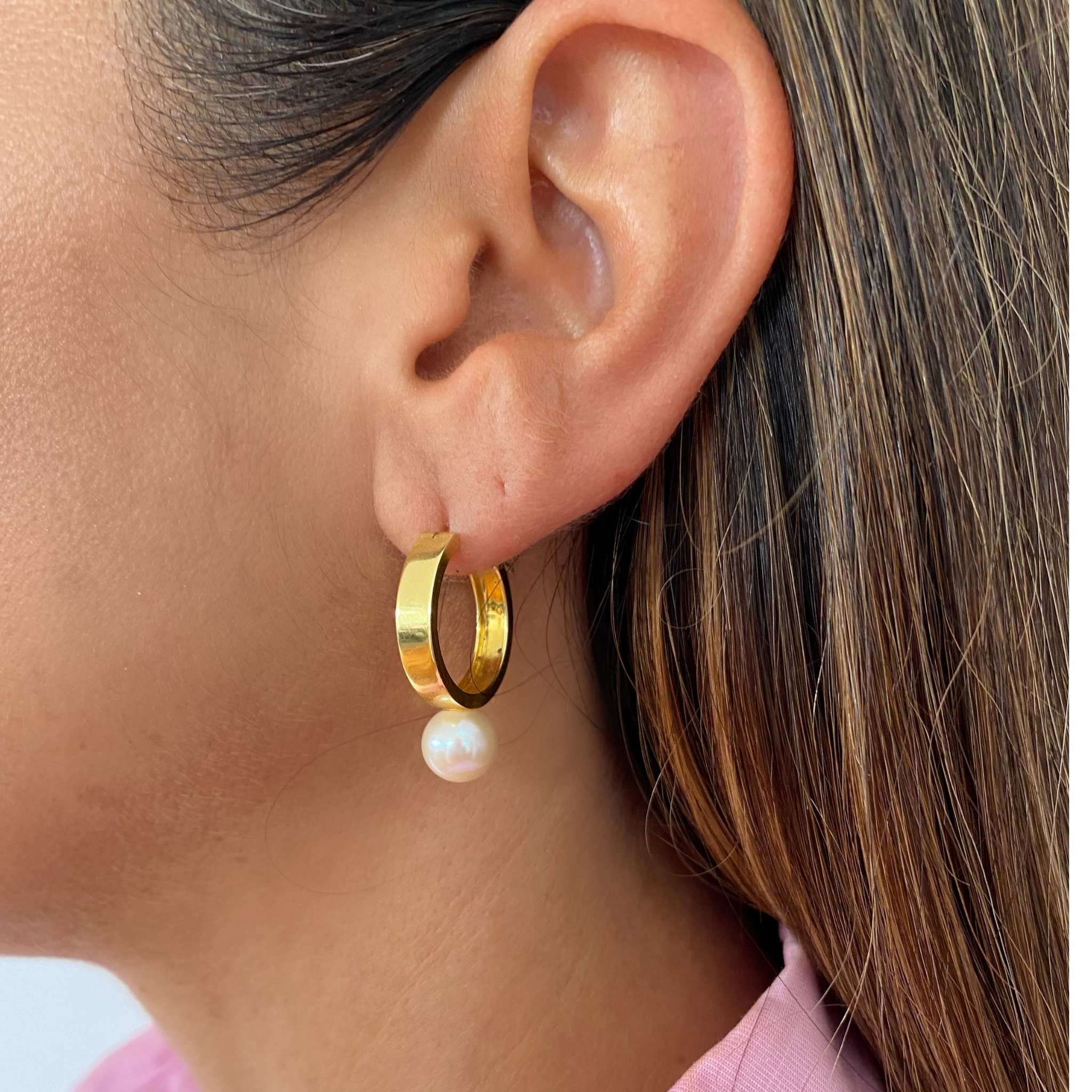 Emma Hoop earring close up
