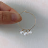 Harriet hoop - gold plated brass with three pearls
