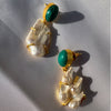 Jadie Large Pearl Jade dangle earrings 