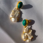 Jadie Large Pearl Jade dangle earrings 