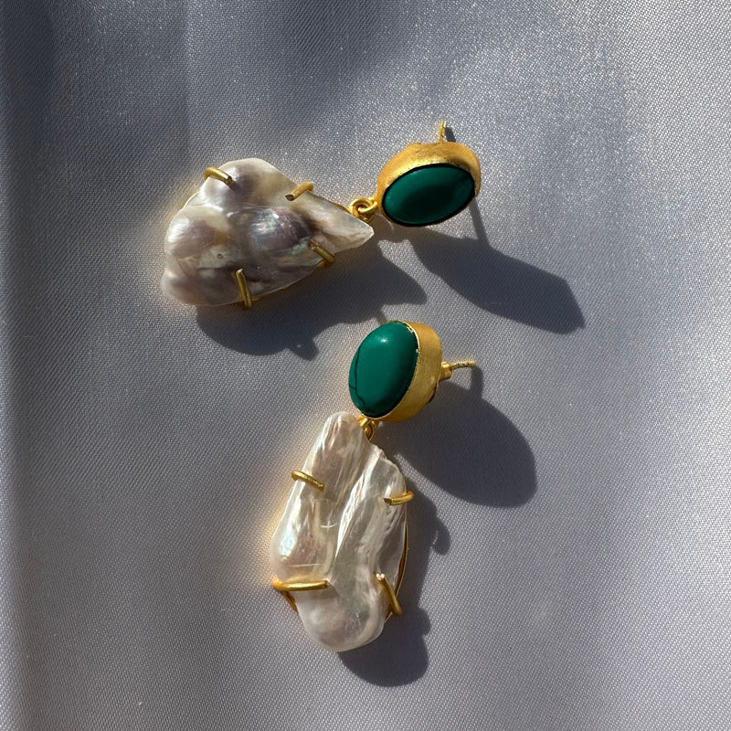 Jadie Large Pearl Jade dangle earrings