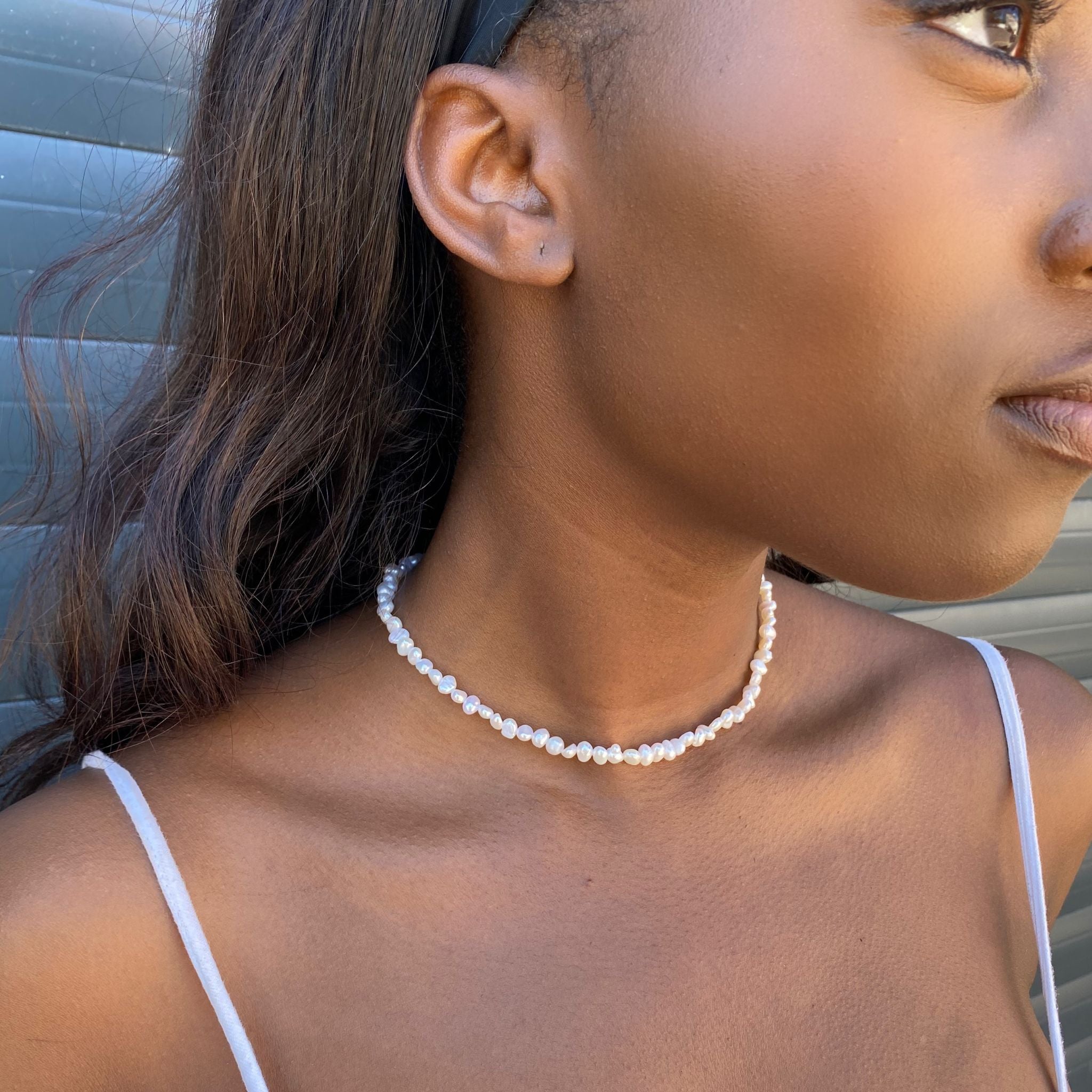 Katrina Beaded Pearl Choker necklace 