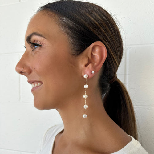 Drop Dangle 5 pearl earrings