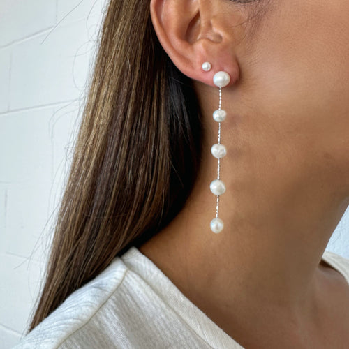 Drop Dangle 5 pearl earrings
