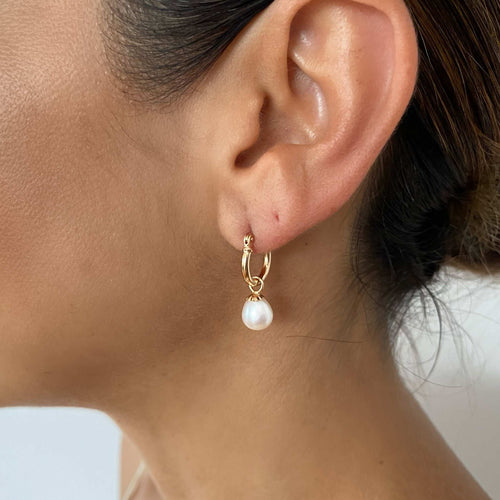 Small Pearl Gold hoops